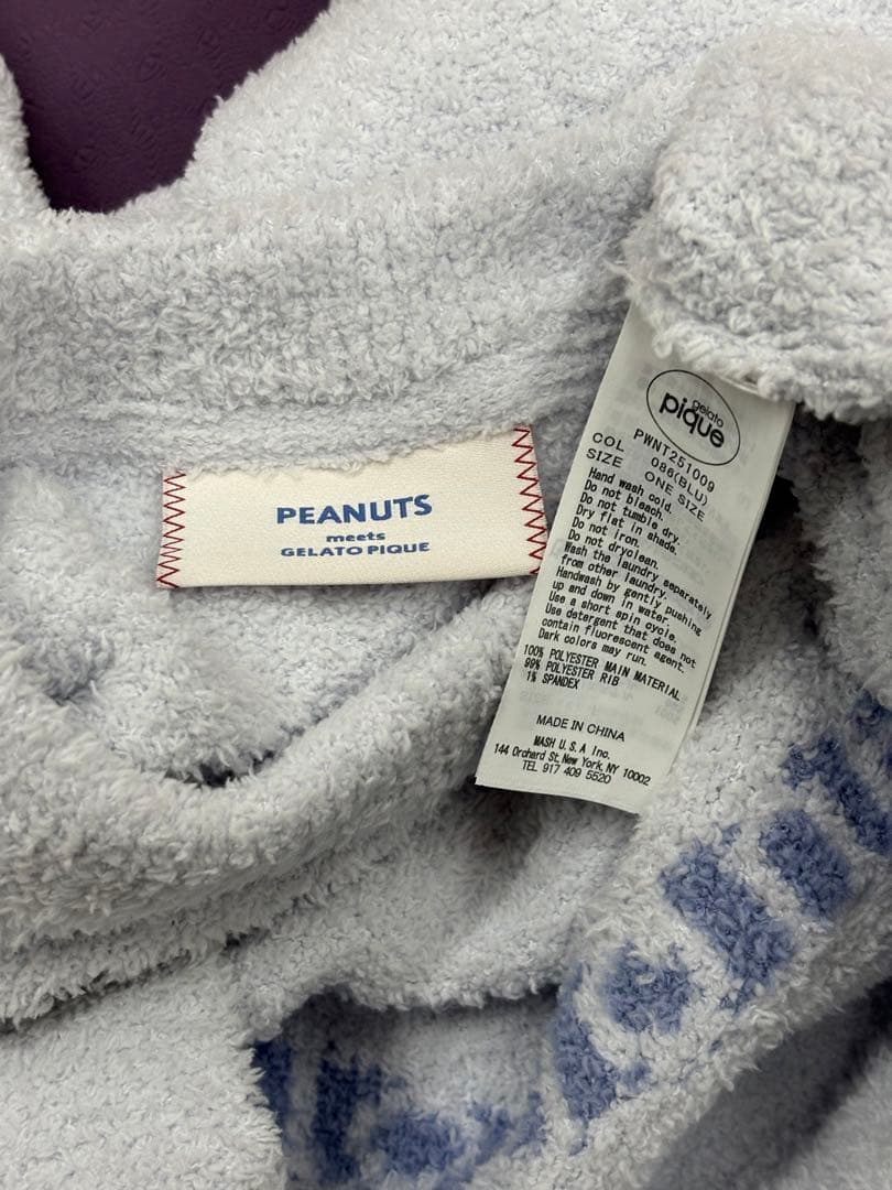 【ジェラートピケ】PEANUT ベビモコパジャマセット ブルー フリー