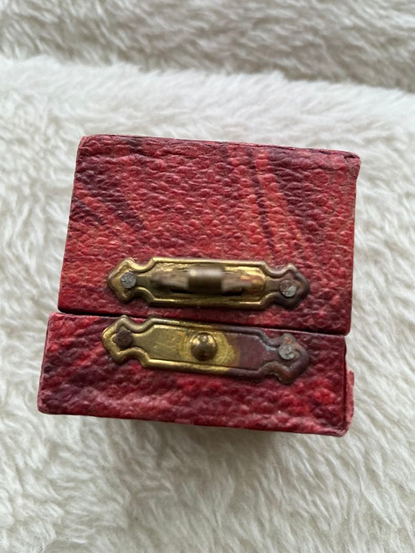 赤系紙張りヴィンテージジュエリーボックス 美術品・アンティーク