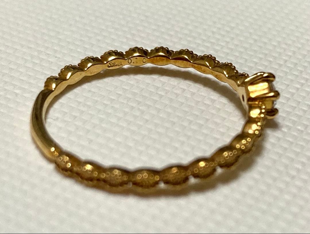 新品未使用　希少　シエナ　k18 ダイヤモンド　リング　9号　指輪　ミル打ち