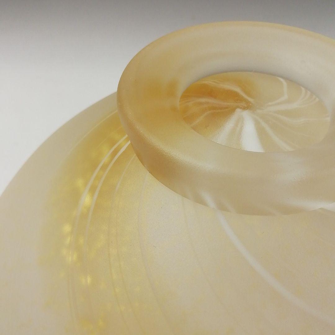 T451 茶碗 『瑠璃の匠』『ガラス平茶碗』『原田宗春 作』共箱 抹茶