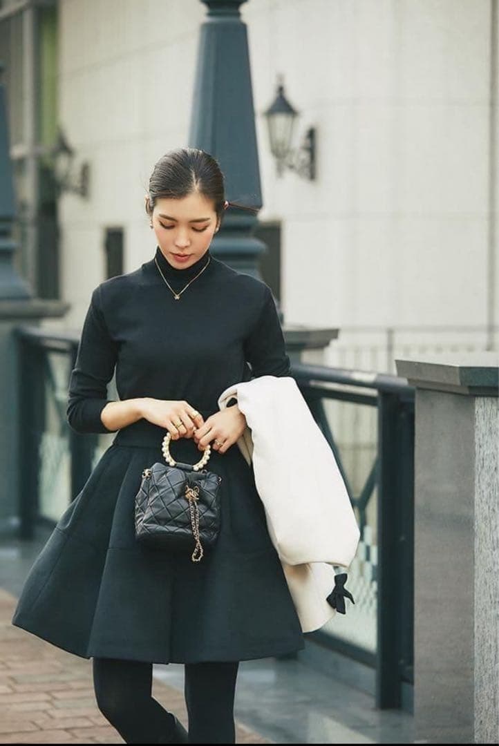 セブンテン ハイウエストフレアキュロットブラック M