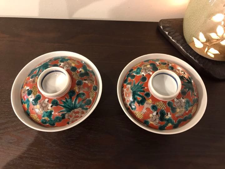 骨董品】九谷焼 木米 急須1個・蓋付茶碗2個・湯呑茶碗4