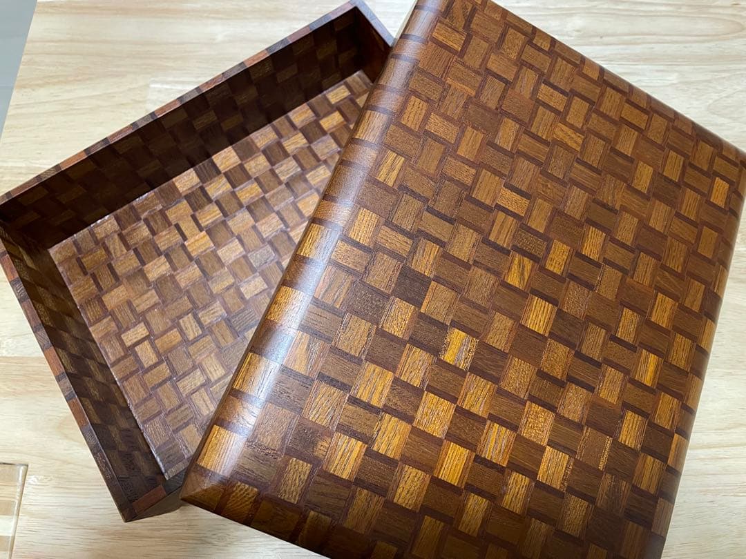 極美品 箱根寄木細工 無垢 文箱 文庫 9寸