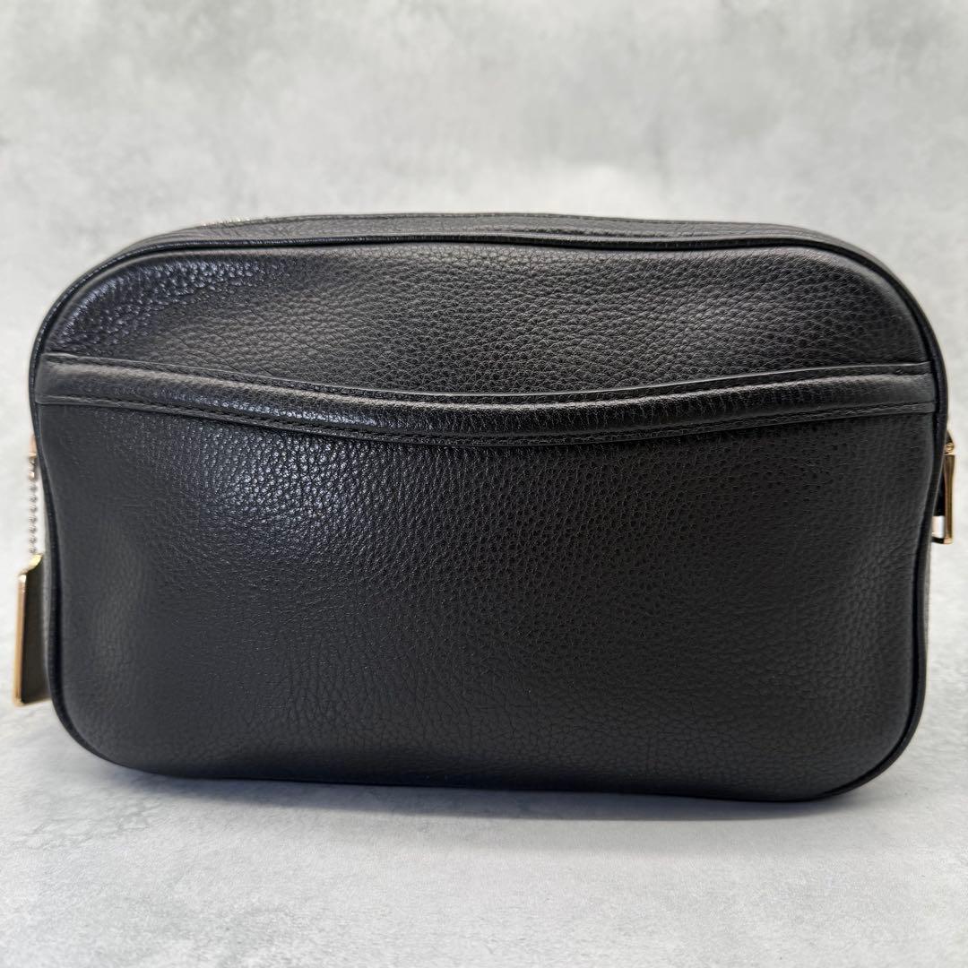 【美品】COACH コーチ ショルダーバッグ ダブルファスナー クロスボディ 黒