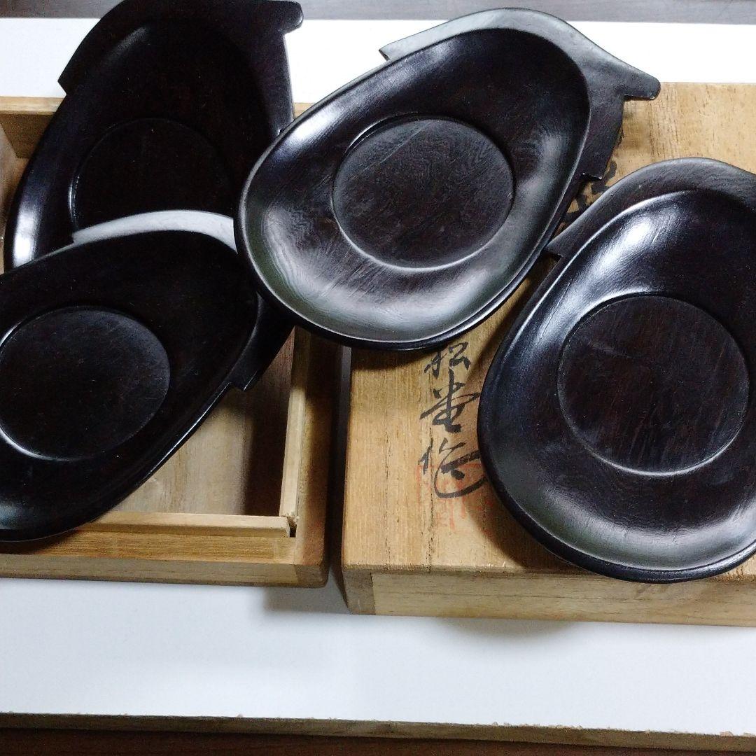 仙台の埋木 茶托 4客 (作家物)『松堂作』