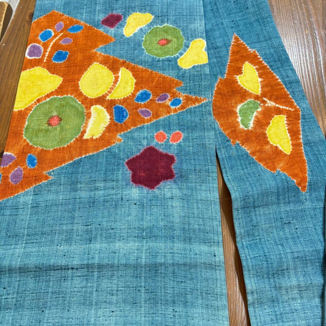 名古屋帯 九寸名古屋帯 染め帯 絞り 紬 カジュアル着物 正絹 o1568