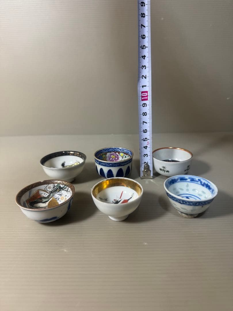 2496 まとめ売り 九谷焼 猪口 6客 時代物 - メルカリ