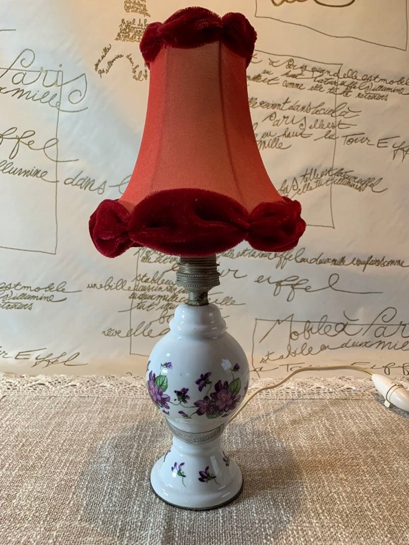 French style lamp - Etsy 日本 フランス製 アンティーク スミレ柄の