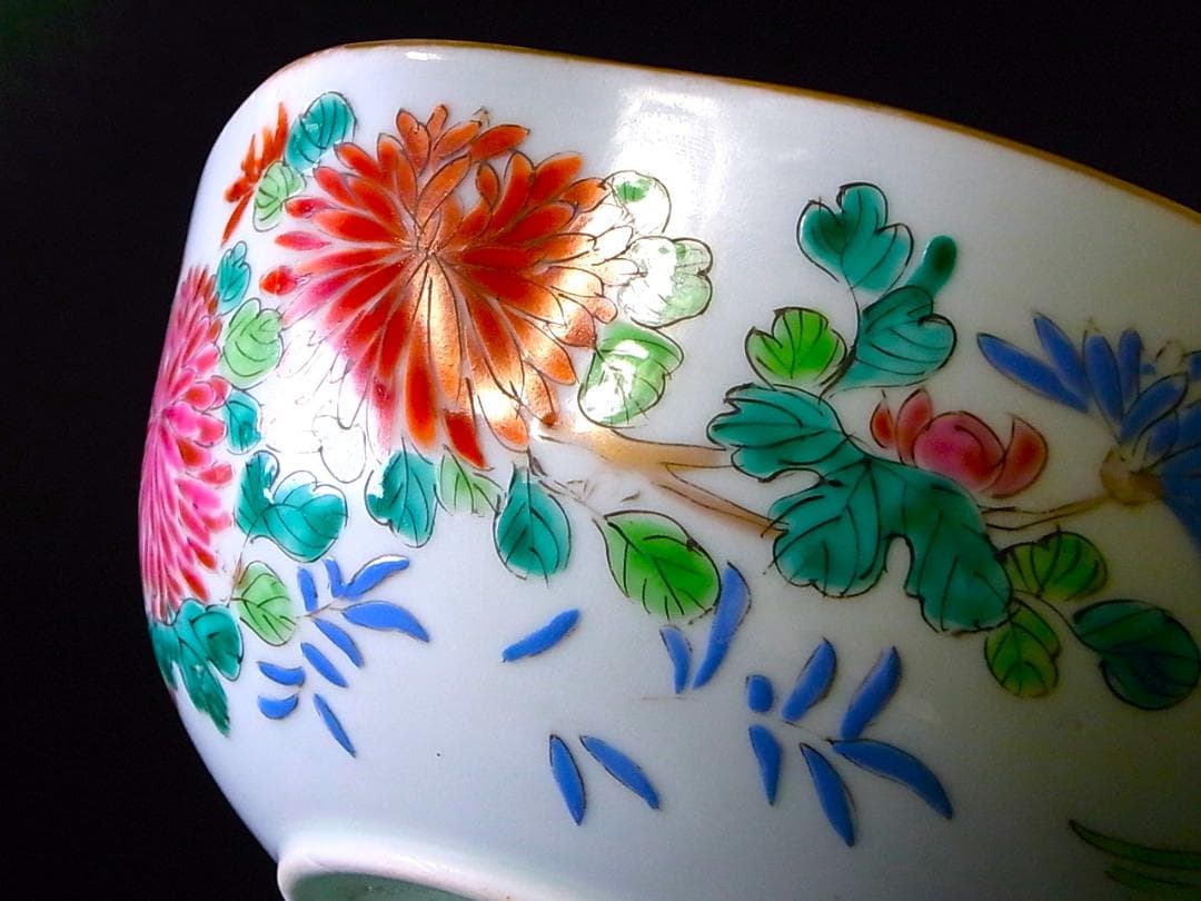 E869 】 超名品 明治元年～明治八年 八代深川栄左衛門 陽刻花々文桃形