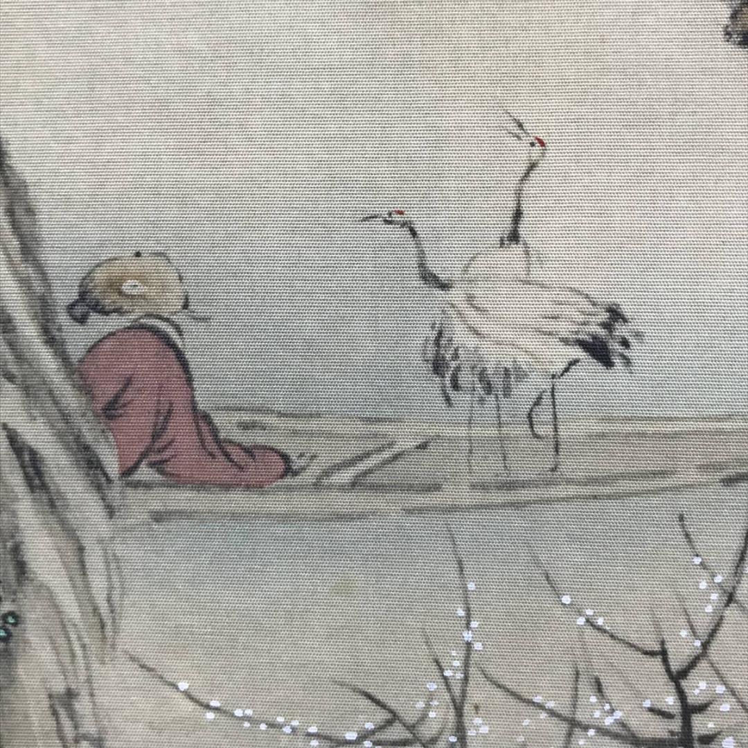 複製/高橋草坪/元吉/林和靖図/青緑梅花山水図/掛軸/名家伝来/AC-732