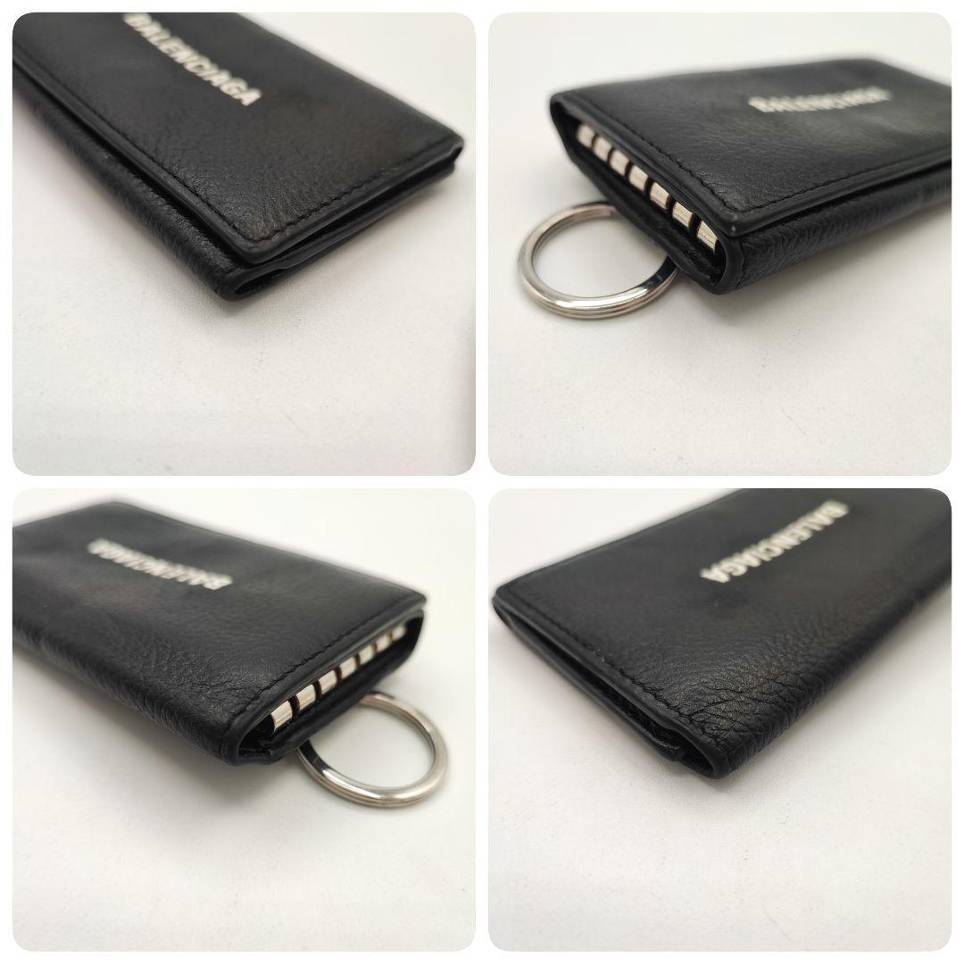 美品✨BALENCIAGA エブリデイ 6連キーケースキーリング付き シボ革 黒