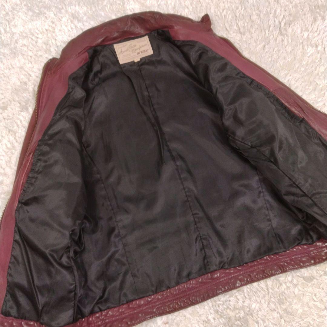 メンズ☆AVIREX シングルライダース 革ジャン レザージャケット 上野商会L