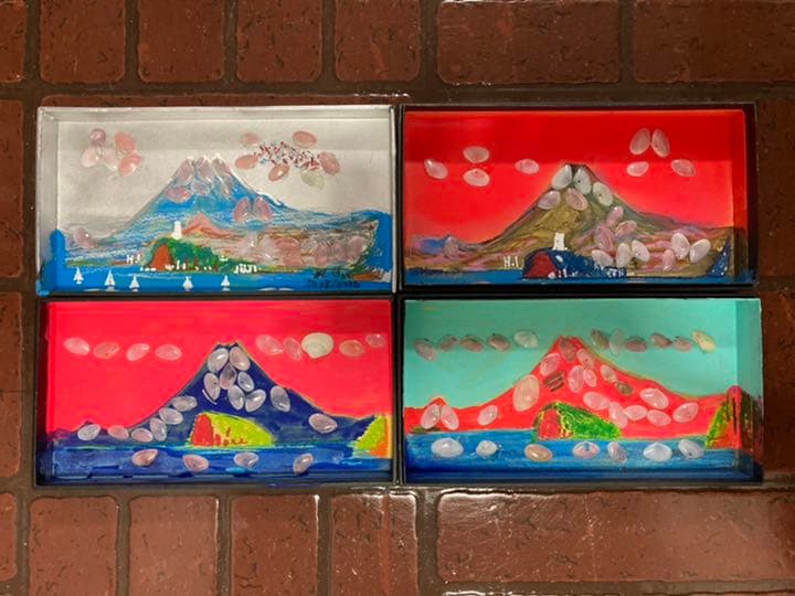 幻想絵画、空飛ぶ画家糸川裕志の富士山曼荼羅の箱絵