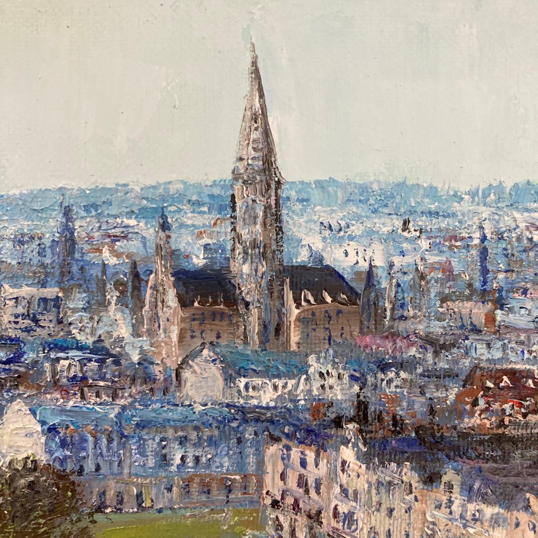 【中島晃次】油絵　ベルギー首都　ブリュッセル　中島晃次　風景画　美術品