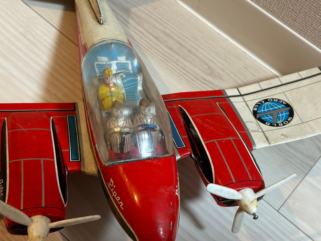 アサヒ 旭玩具 パイパー ツイン コマンチ 70年代 ブリキ 飛行機 日本製