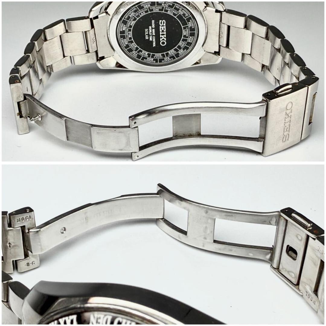 【稼働】セイコー 腕時計 ブライツ 電波ソーラー ブラック 8B54-0AW0