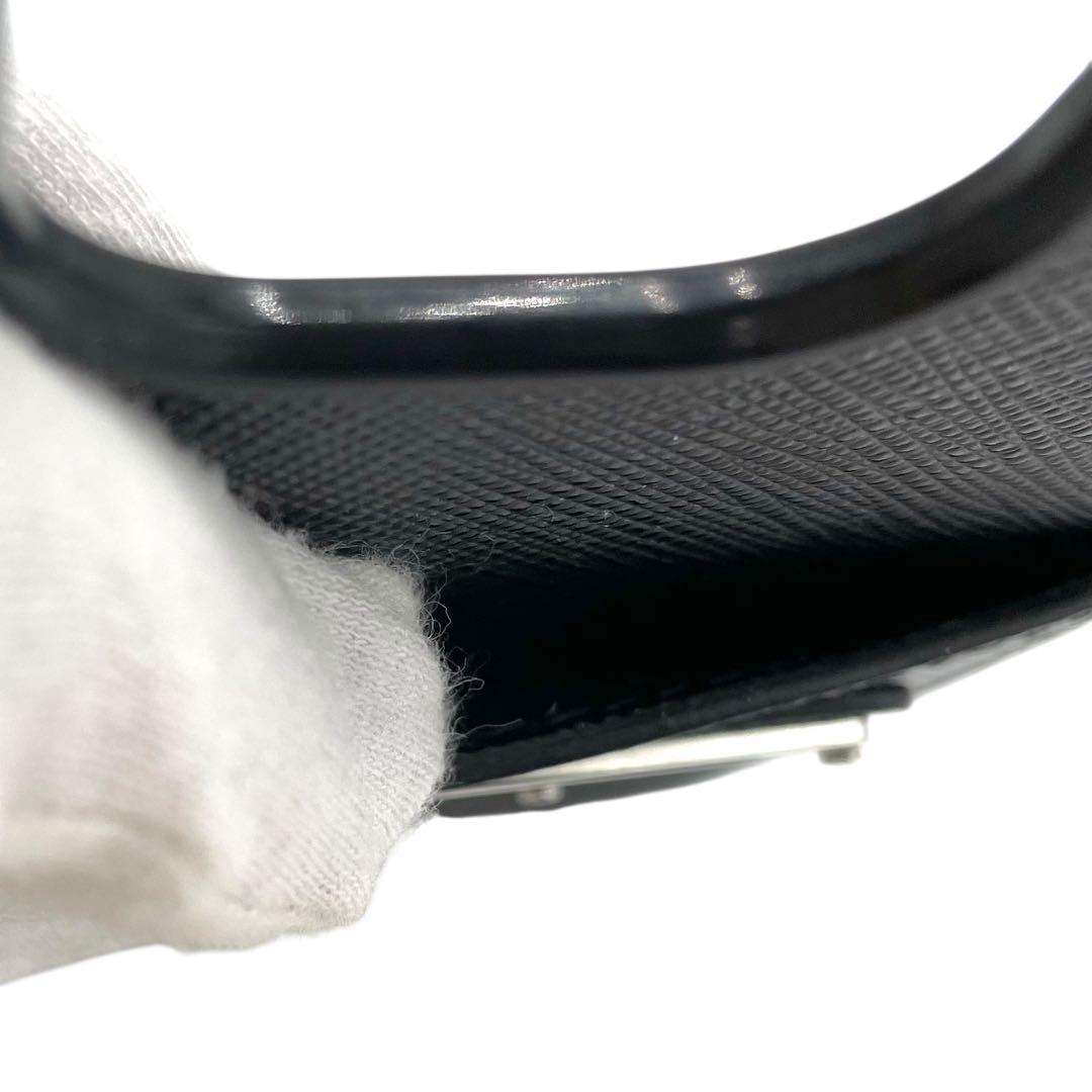 正規品 PRADA iPhone14用ケース 三角ロゴ サファイアーノレザー