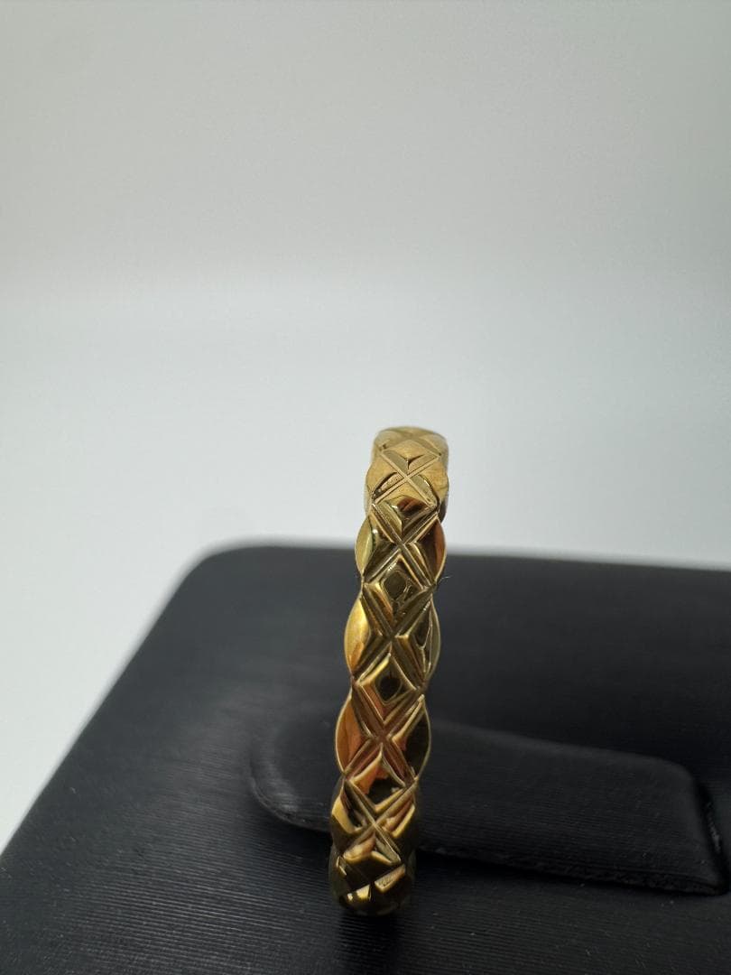 《美品/日本製18金》ゴールド 編み込みデザイン リング1.59g 11号