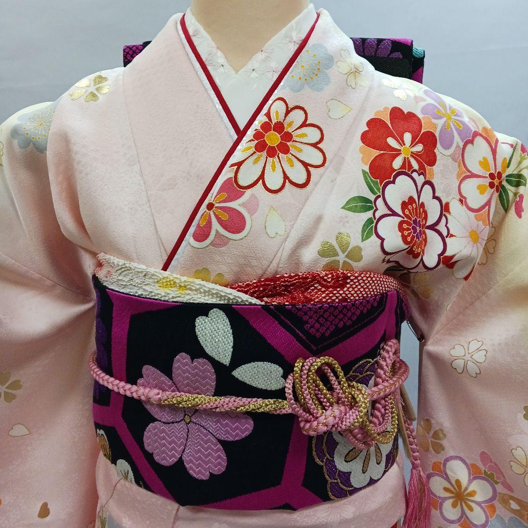 薄桃×薄黄 振袖フルセット 未使用品