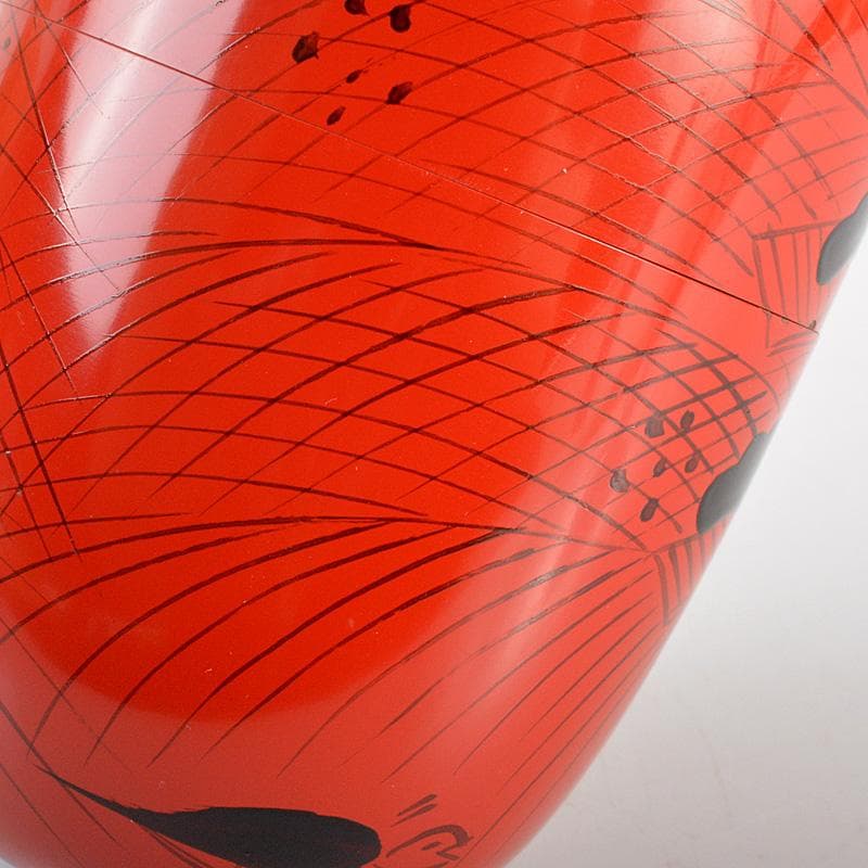 茶道具　塗師　龍斎作　朱塗　玄々斎好　曙棗　共箱　V　6214