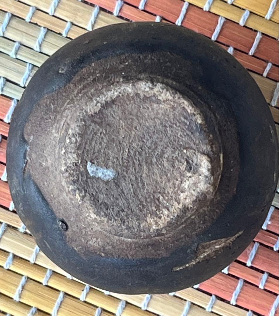 クメール黒釉刻線文壺 12～13世紀遺跡発掘品カンボジア 埋蔵文化財