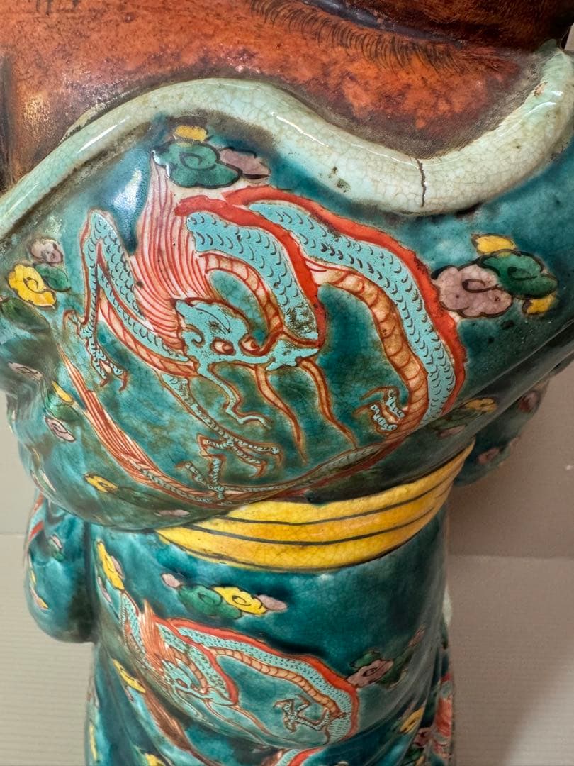 2704 九谷焼 龍文 布袋 縁起物 置物 時代物 - メルカリ