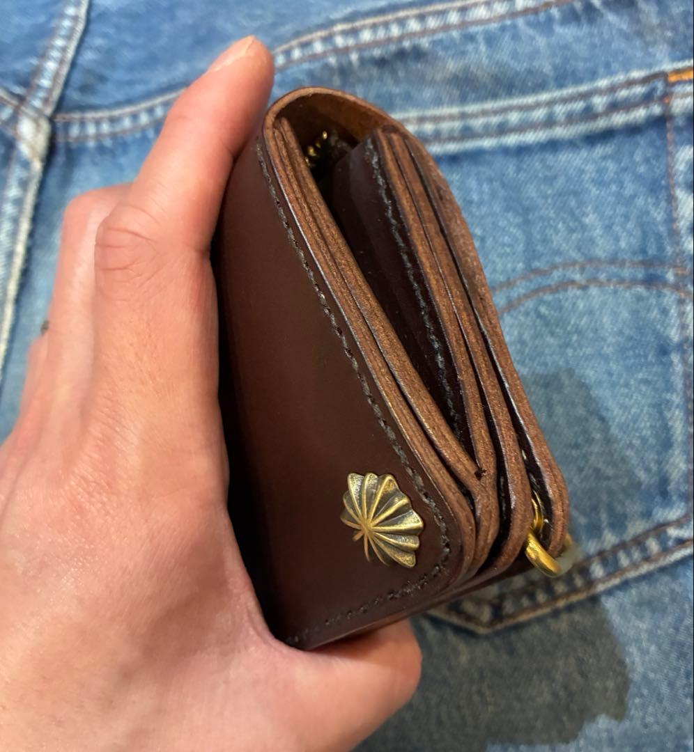 トラッカーウォレット　ミドル　イタリアンレザーブルガロ　アポロコンチョ※即納品