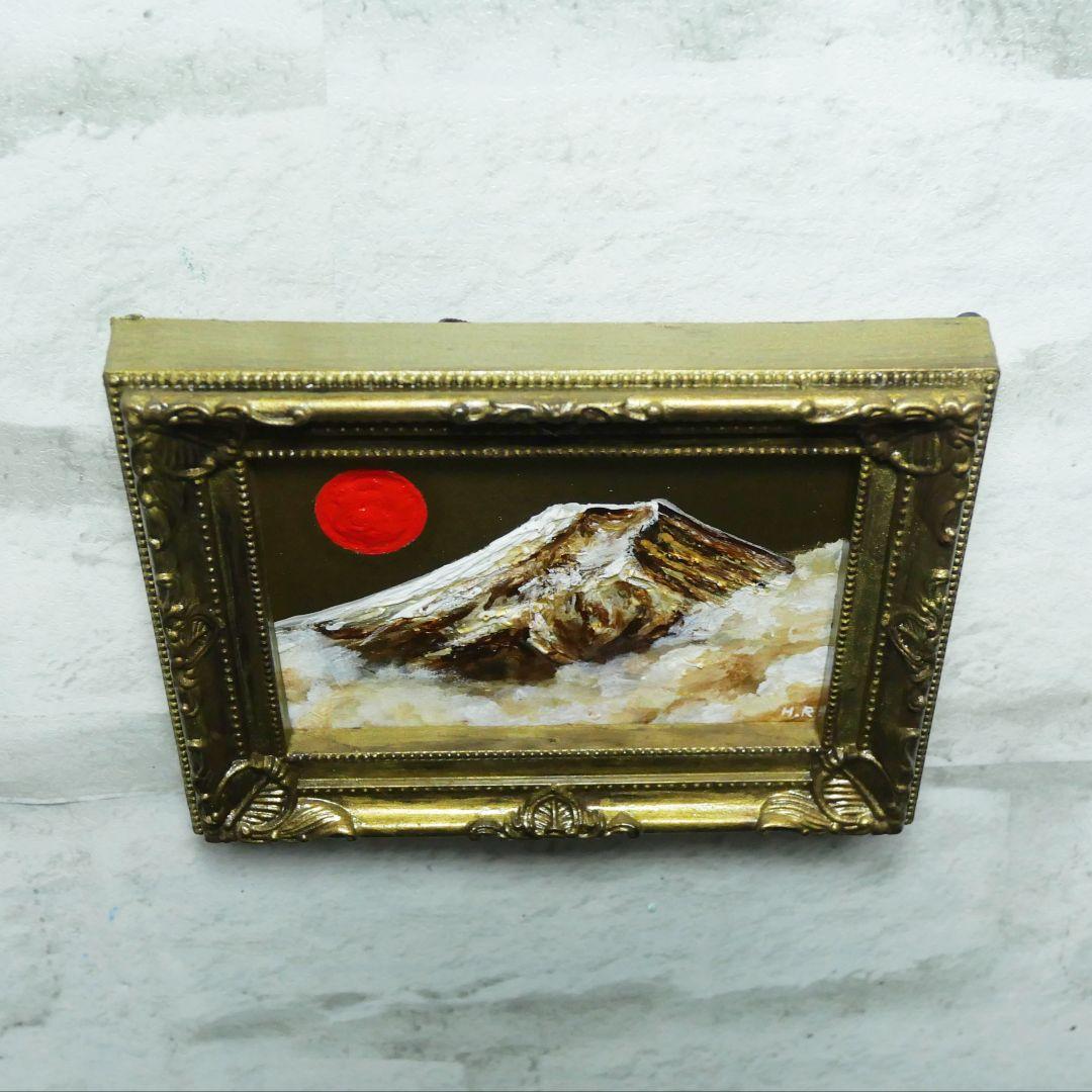 油絵 油彩 油彩画 絵 絵画 ミニ絵画 【黄金富士】