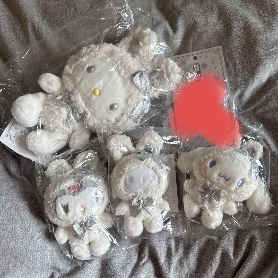 ハローキティ スノーラビット ぬいぐるみ マスコット サンリオ　シナモン クロミ サンリオ ぬいぐるみ ふわふわスノーラビット ハローキティ マイ