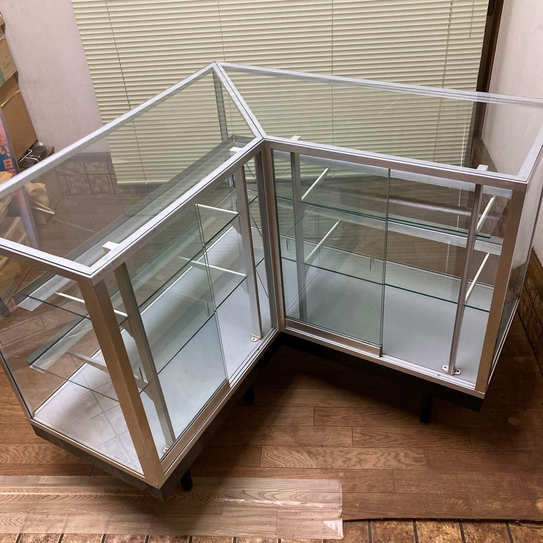 カウンターショーケース ガラスケース L字型良品 106×106×92×45cm