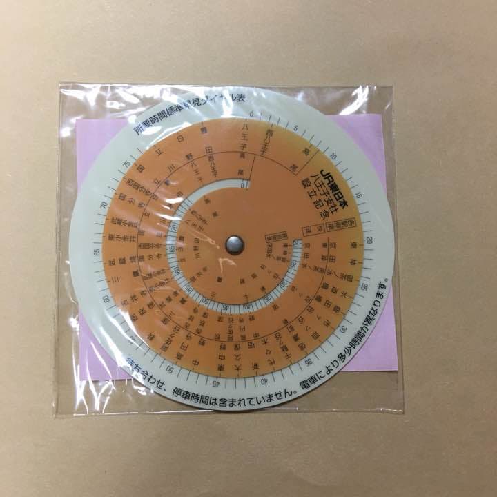 【中央線マニア必見】八王子支社設立記念 所要時間標準早見ダイヤル表