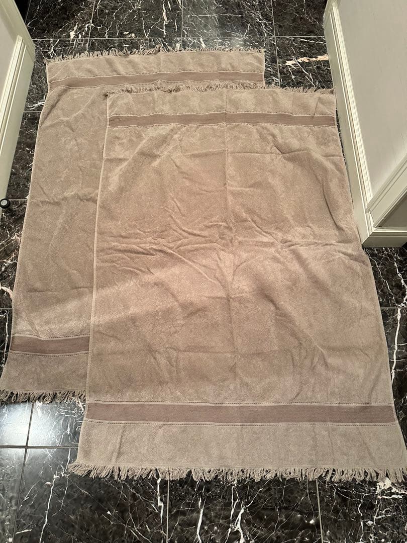 パリ本店購入！エルメス ベルギー製バスタオル 2枚セット！