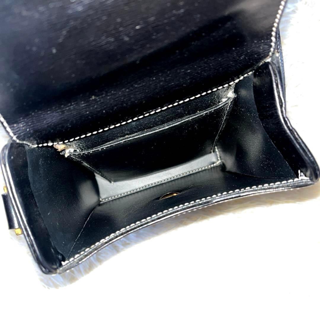 クリスチャンディオール ショルダーバッグ レザー ブラック ヴィンテージ