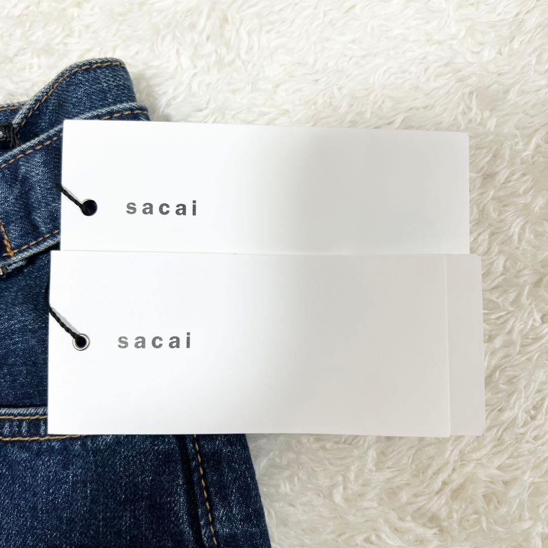 未使用タグ付 サカイ 2018年モデル ひざ丈スカート 0 デニム インディゴ