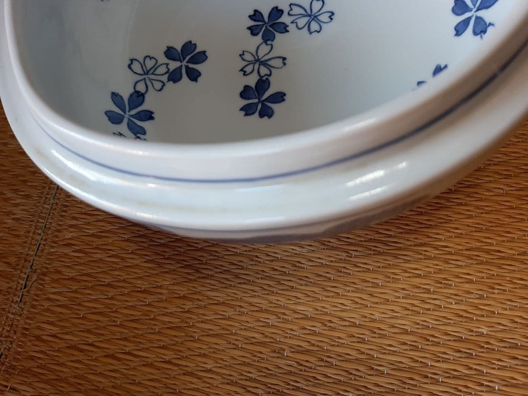 茶道具 染付 桜川 櫻川 水指 共箱 膳所焼 五角 水差 水入れ 岩崎新定