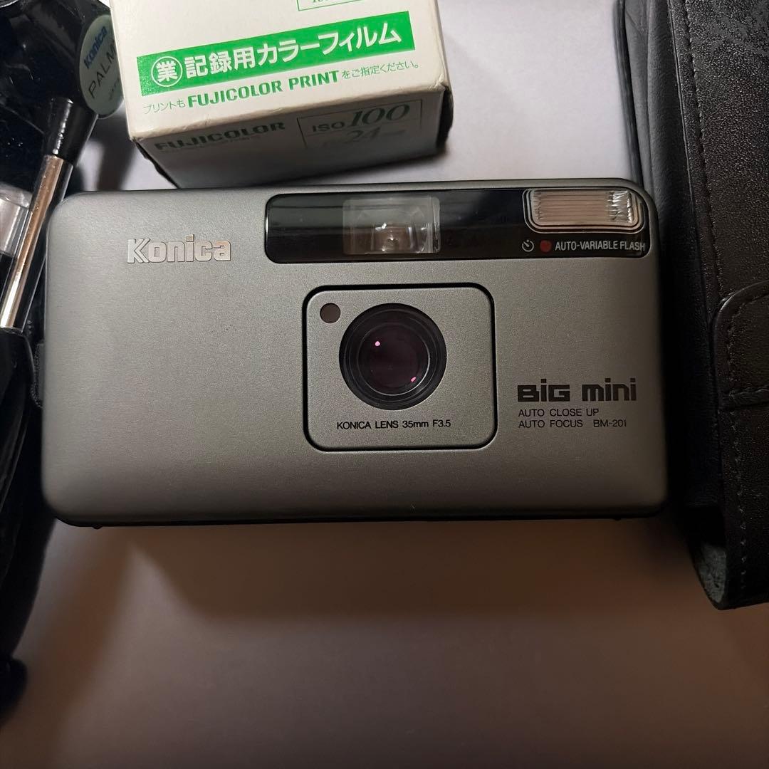 Konica Big mini コンパクトカメラ ケース、3脚、フィルム付き