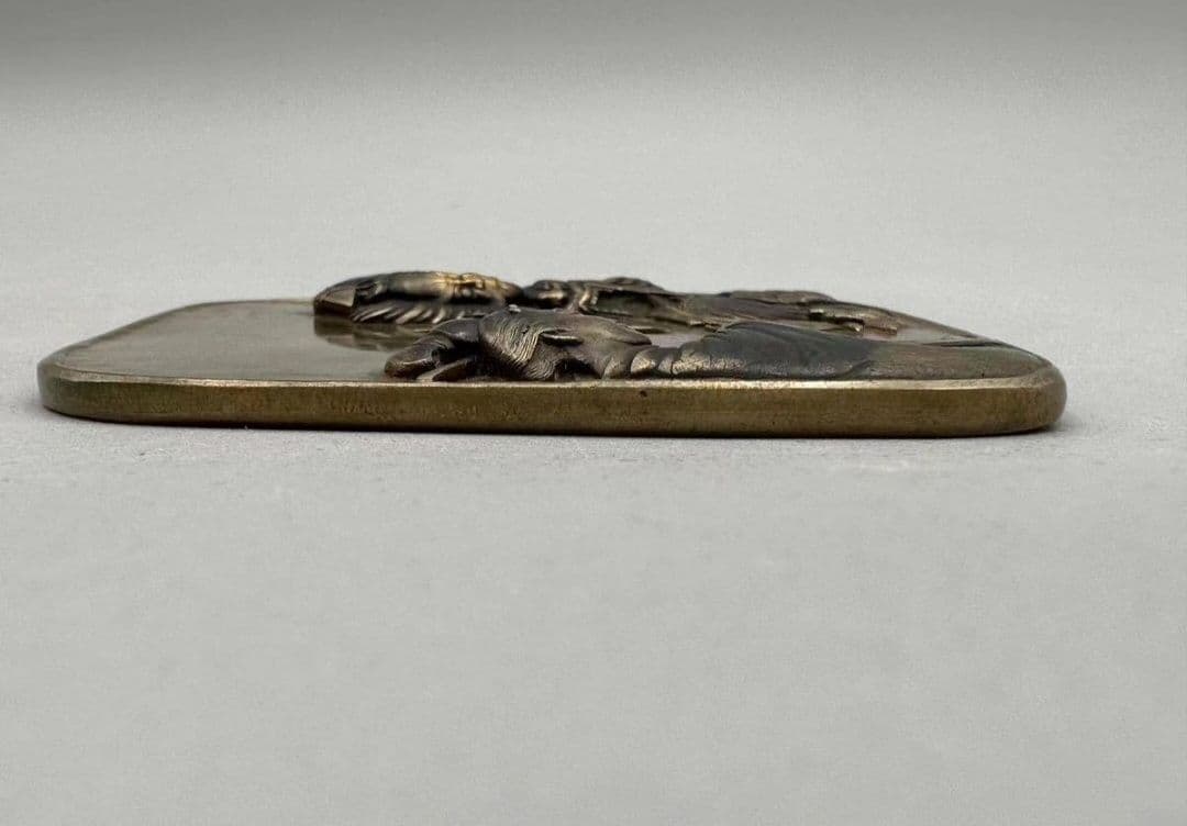 時代名品 浄明軒 鈴木容光刻 閻魔舌抜き図大鍔 鐔 日本刀 刀装具 刀剣 武具