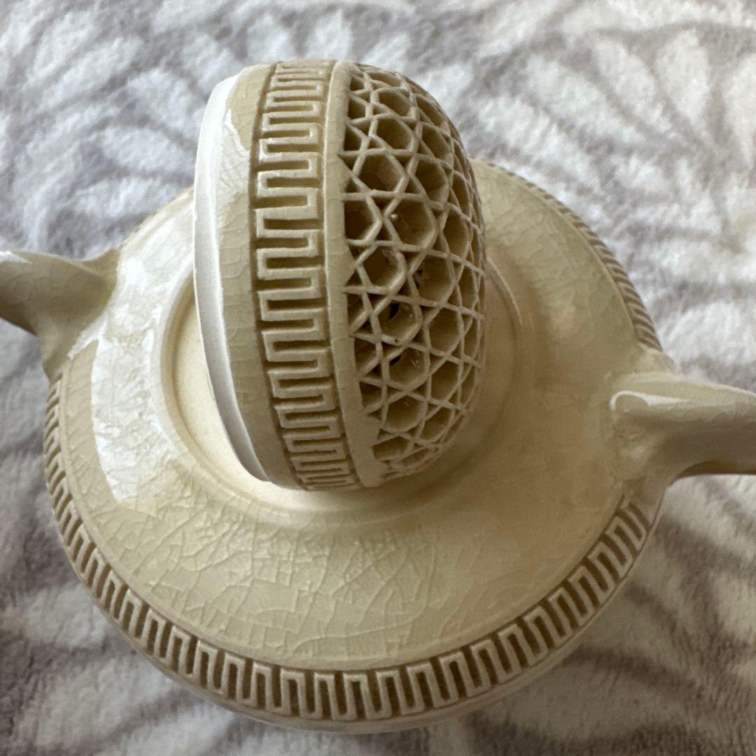 専用⭐︎ 仁楓 白薩摩 香櫨　陶芸　薩摩焼 香道具 貫入 錦襴 2重透かし