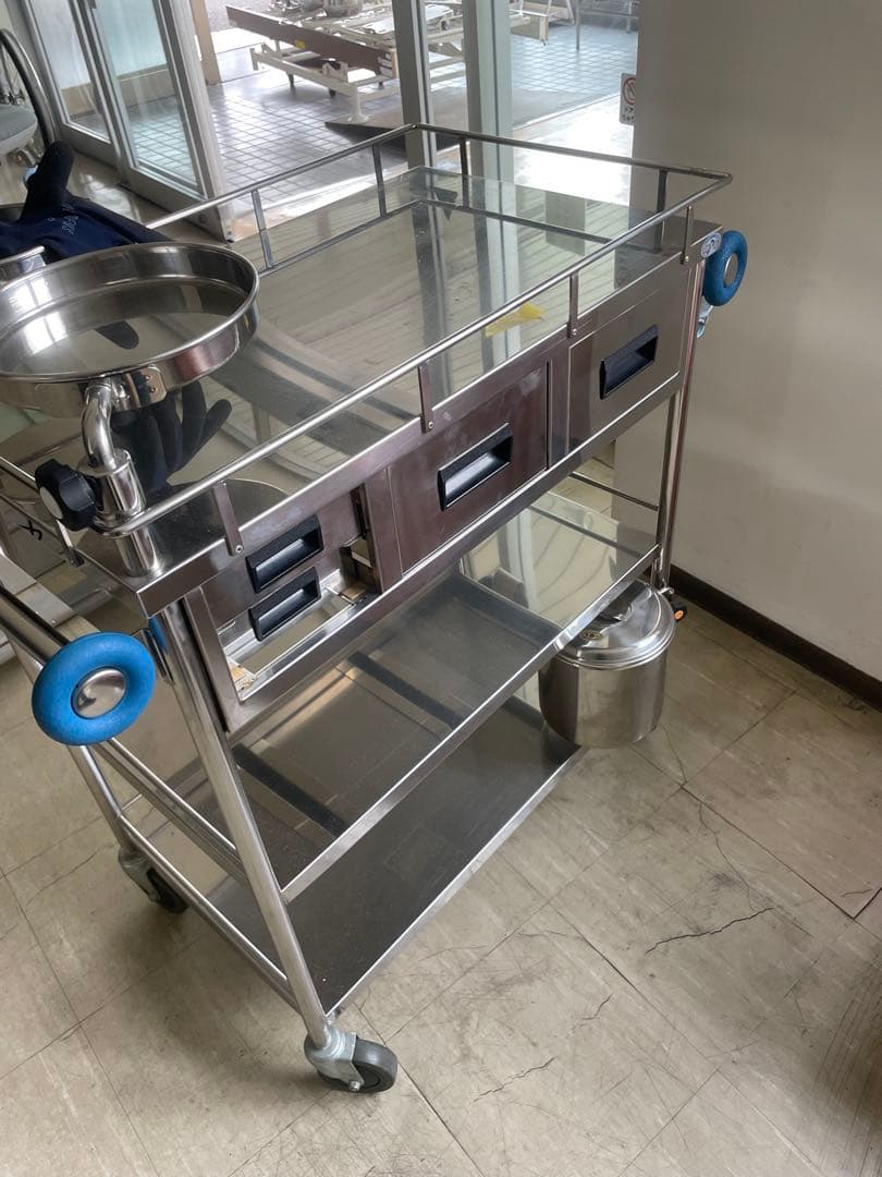 医療用ステンレスワゴン ドクターキャビネット 回診車 器械台 機械台