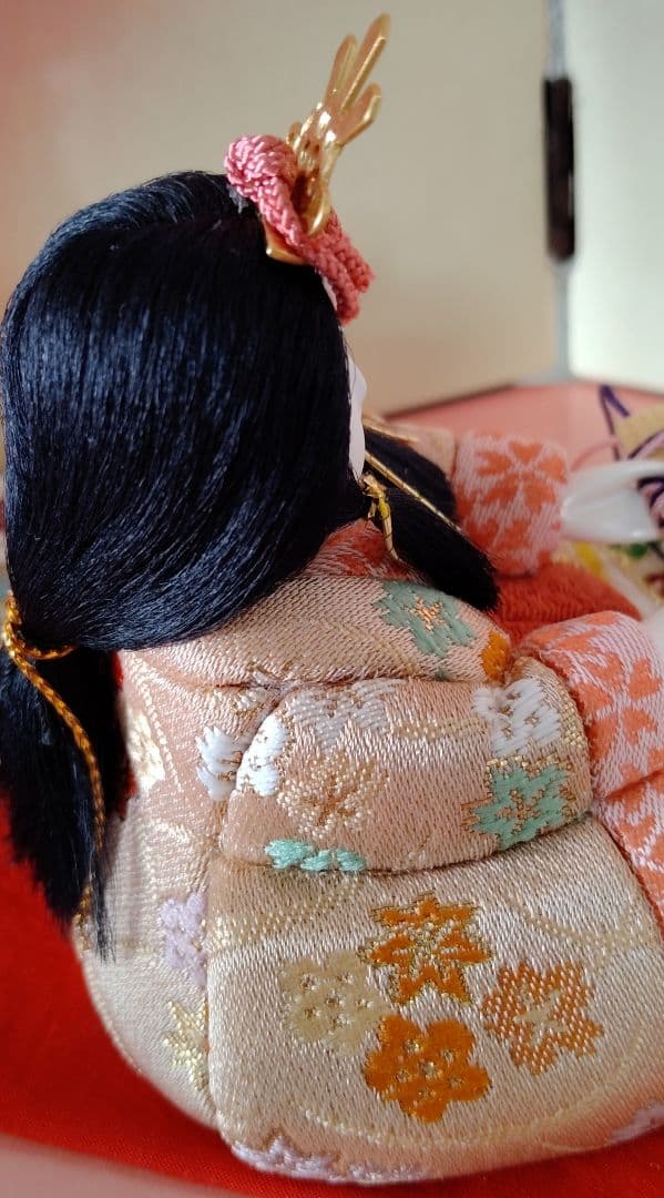 「さくらさくら 」コンパクト 小さな 木目込み親王飾り　雛人形 　一秀作　雛祭り