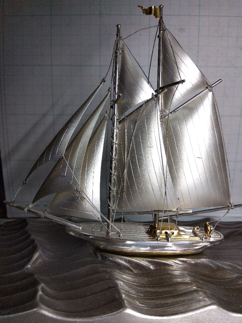 定価33万円】刻印 Silver 985 関武比古 銀製ヨット2本マスト 5号