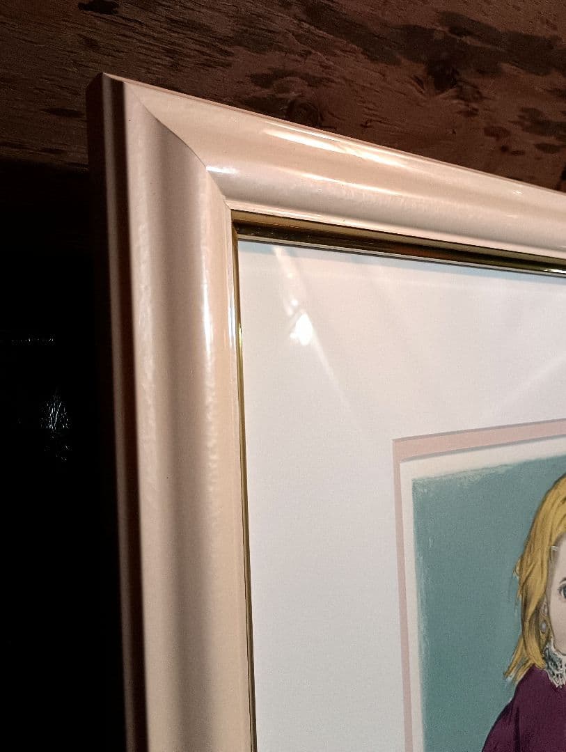 小松崎邦雄 リトグラフ ドール パール ピンク ミルキー 金髪 少女 直筆