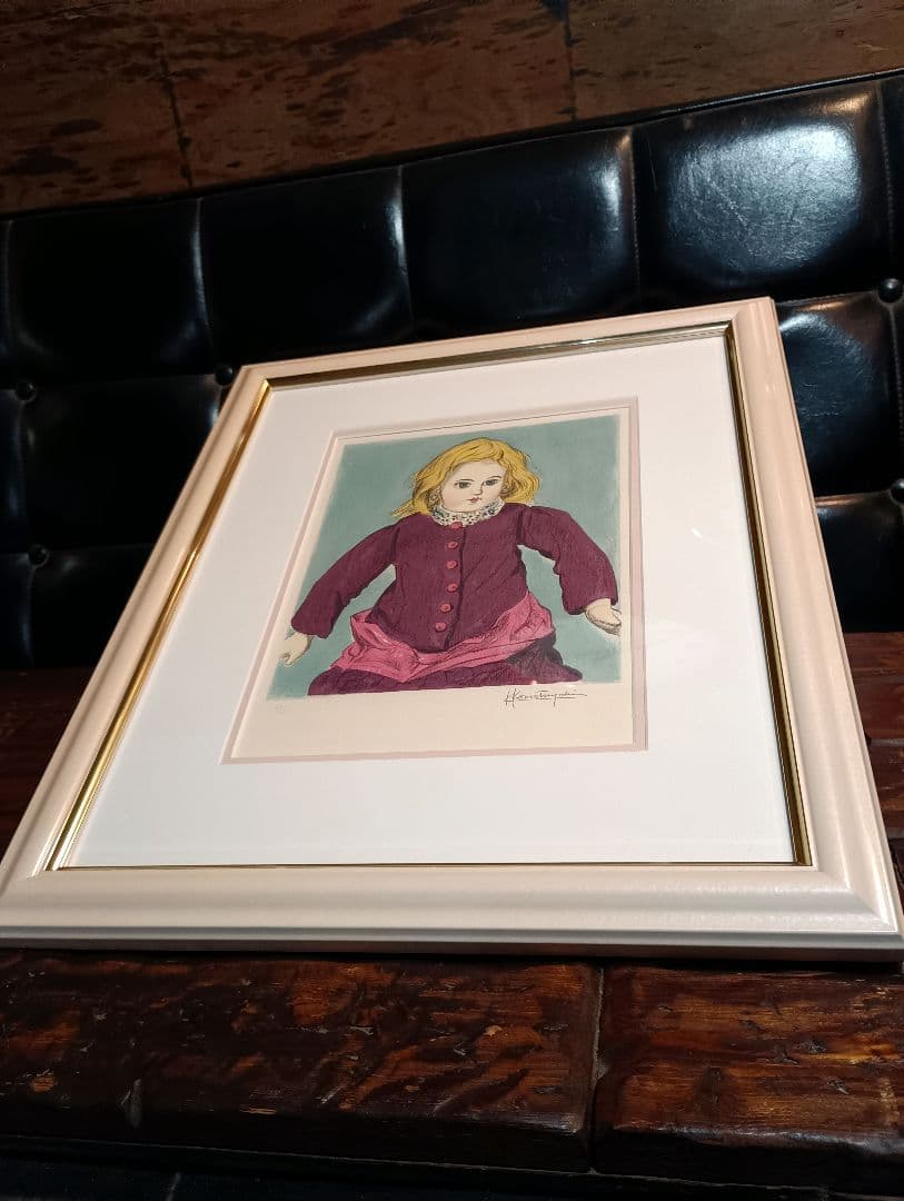 小松崎邦雄 リトグラフ ドール パール ピンク ミルキー 金髪 少女 直筆