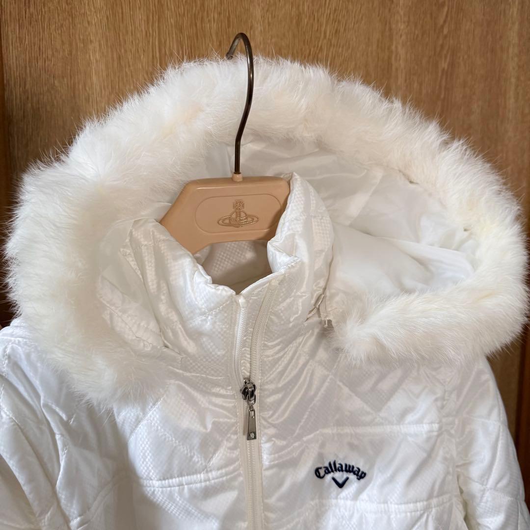 美品 Callaway キャロウェイ レディース ダウン ホワイト ファー付