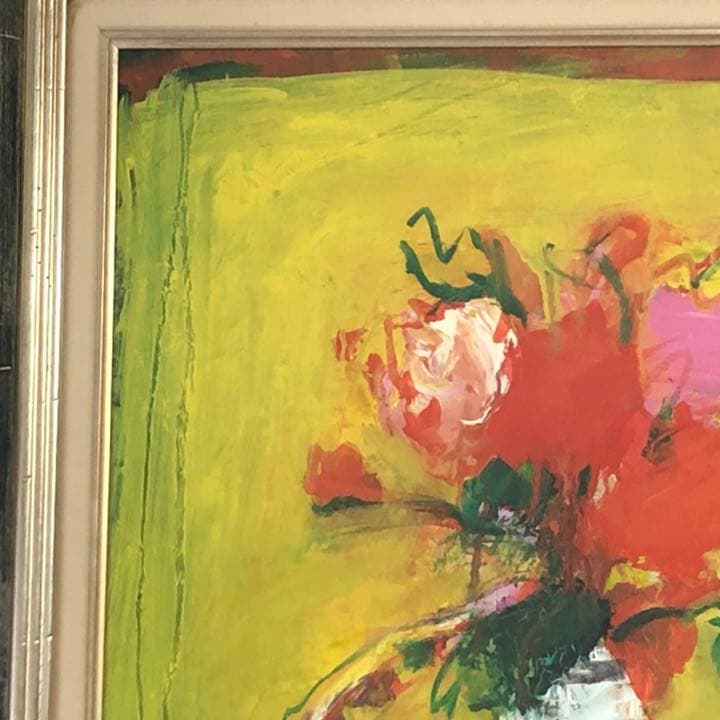 吉岡耕二 花 油絵 F10号 サロン ドートンヌ正会員 大阪出身 百貨店取扱