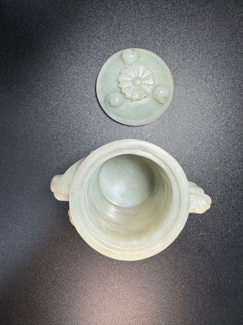 漢時代 和田玉 龍文 玉杯 中国美術 神獣置物 置物 玉彫刻古玩 旧家