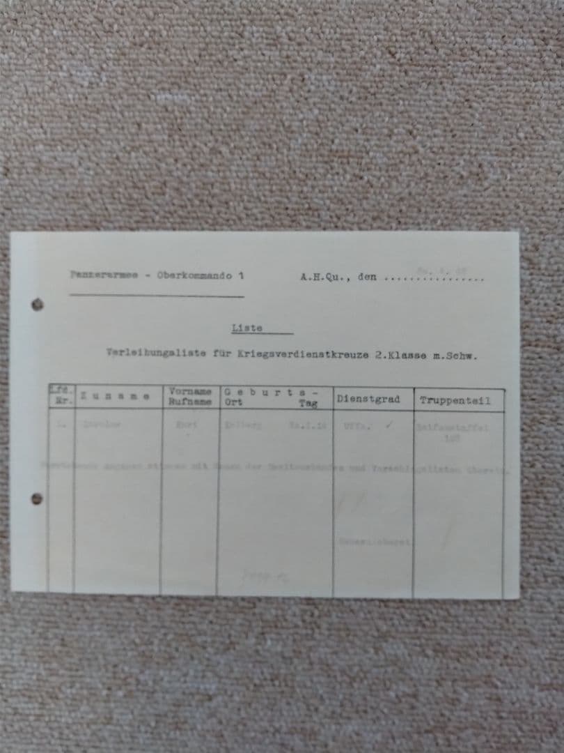 ナチス・ドイツ軍ヴァイクス元帥直筆サイン