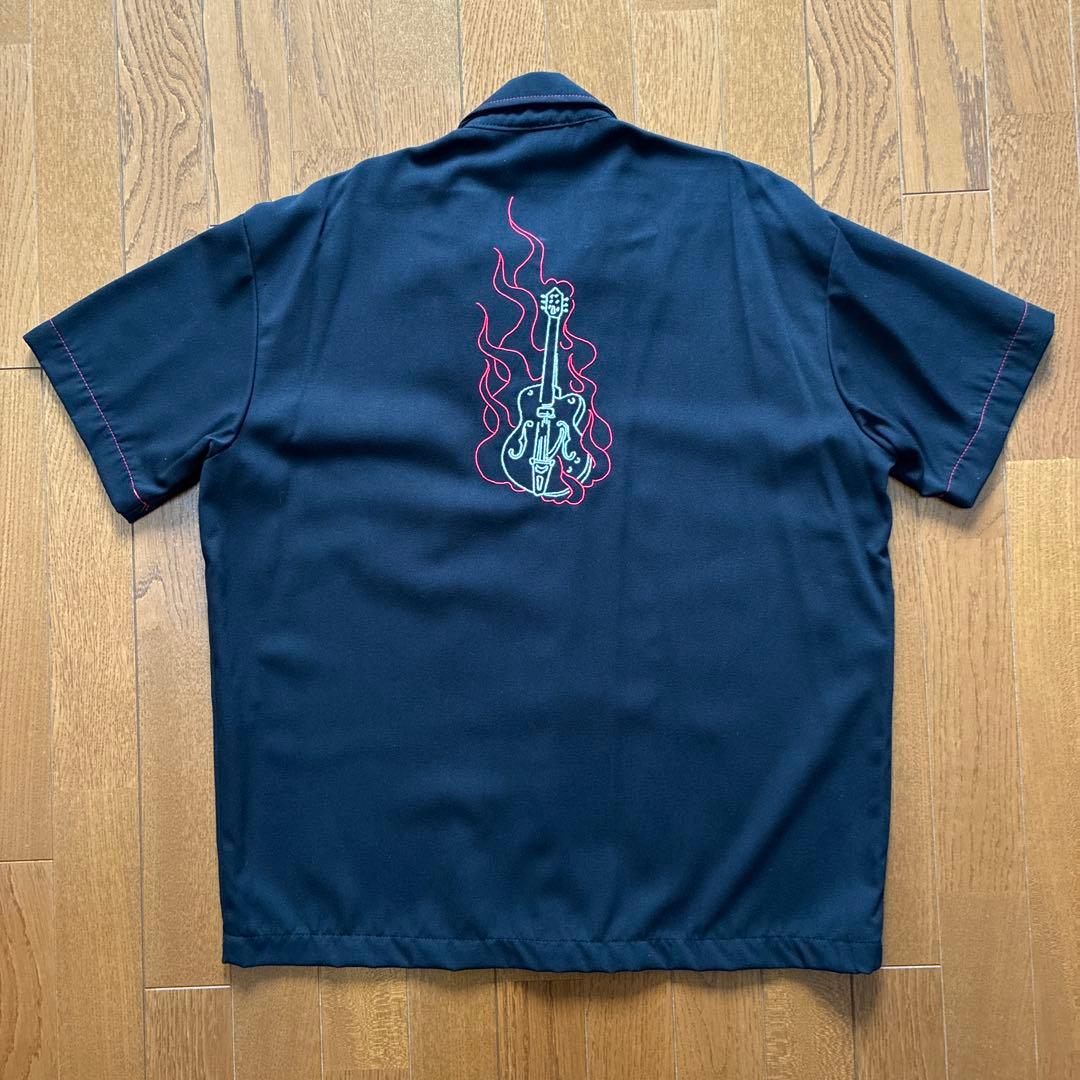 ブライアンセッツァーオーケストラボーリングシャツ黒L