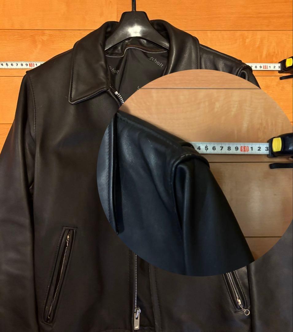 schoot 642 シングルライダース レザージャケット36 黒