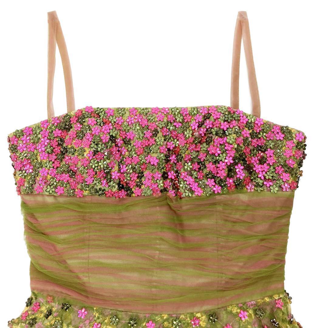 JOVANI ジョヴァニ フラワーモチーフビジュー ロングドレス